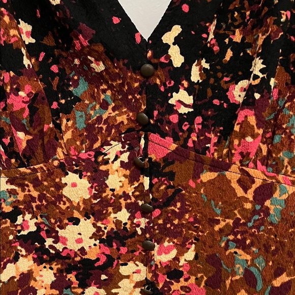 Anthropologie Colourful V-Neck Long Sleeve Blouse - Picture 3 of 7